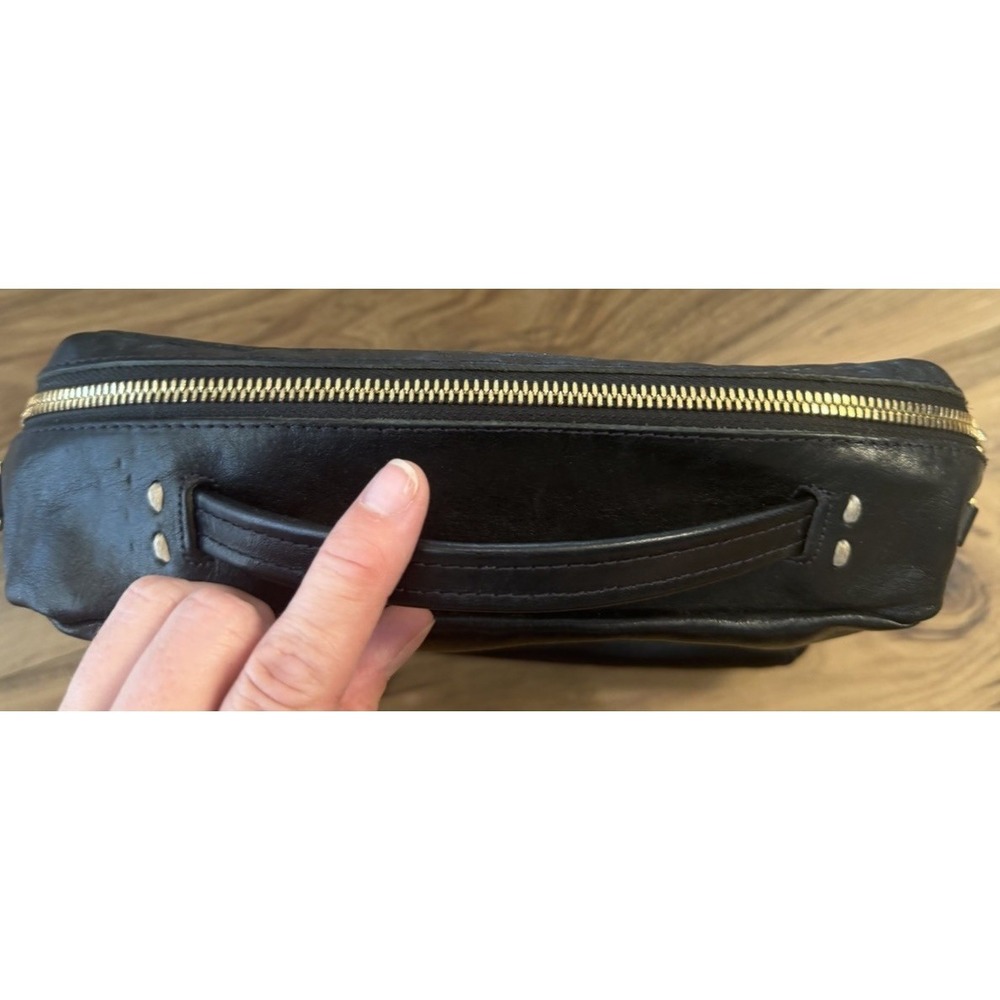 Clare V Black Leather Camera Crossbody Bag Top Handle No Strap Made USA - Picture 4 of 10